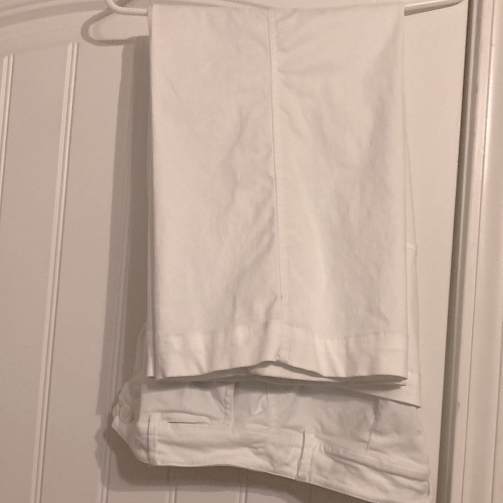 White crop wide leg pants